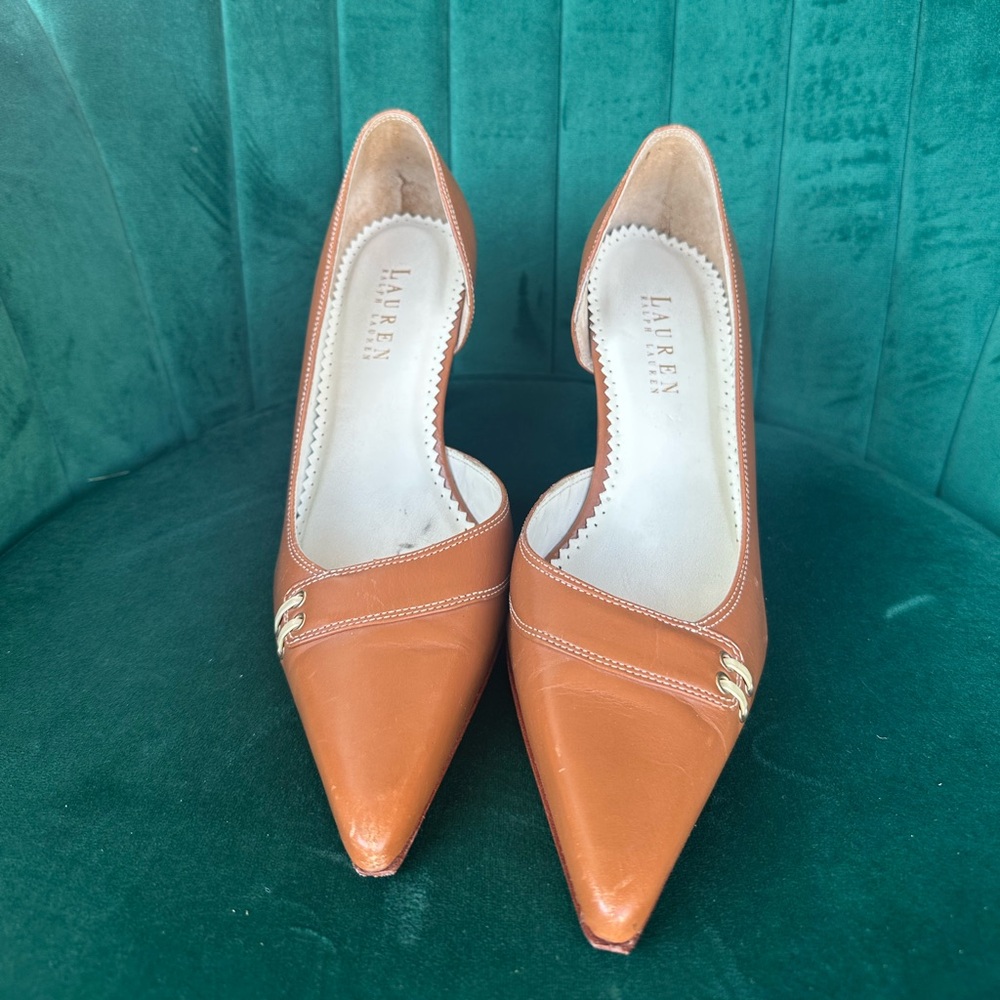 Ralph Lauren Leather Kitten Heels